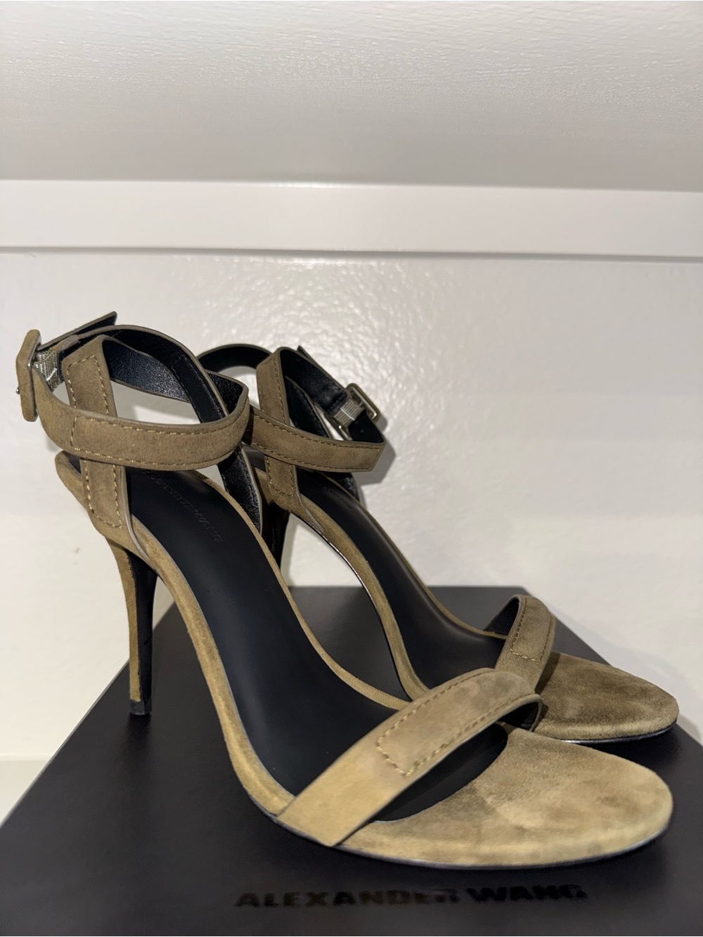 Alexander Wang Antonia Suede Camouflage Sandal Heels Size 37.5